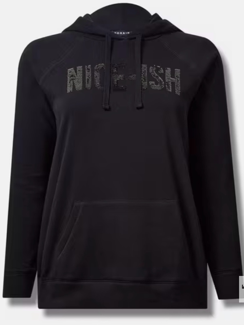 Torrid Flippable Sequin “NICE-ISH” Classic Fit Cozy Fleece Pullover Hoodie